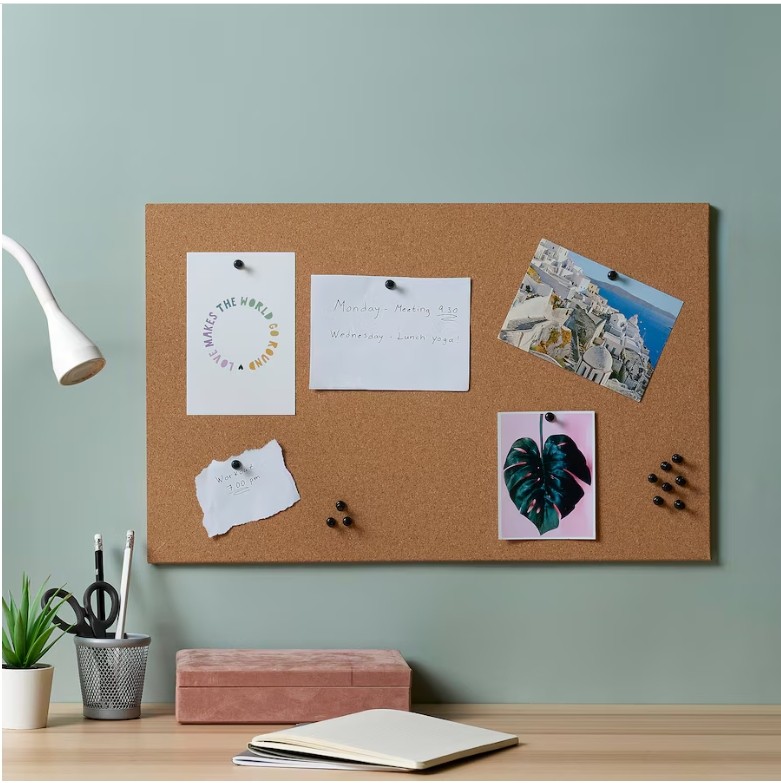 Cork bulletin board for home 